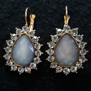 Diamond accent oval earrings